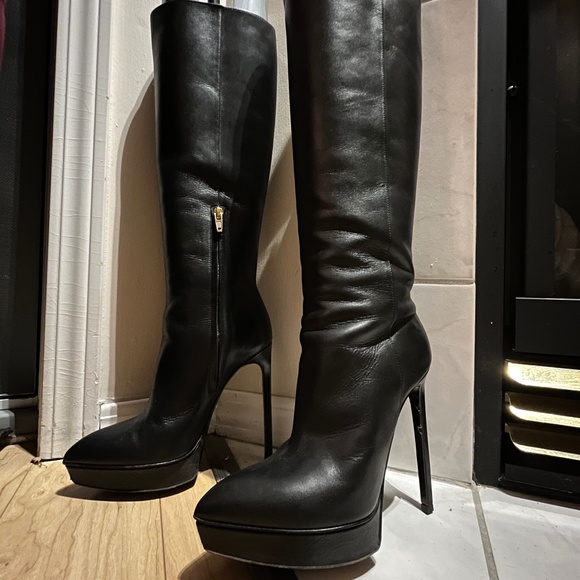 YSL knee high platform boots - Picture 1 of 8
